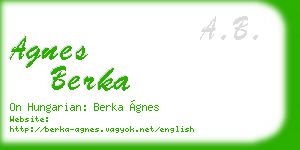 agnes berka business card