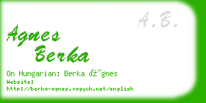 agnes berka business card